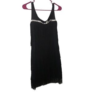 Spirit Halloween Black And silver sequin flapper mini dress